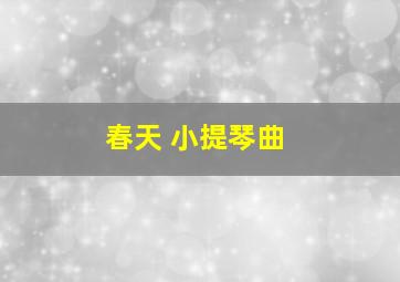 春天 小提琴曲